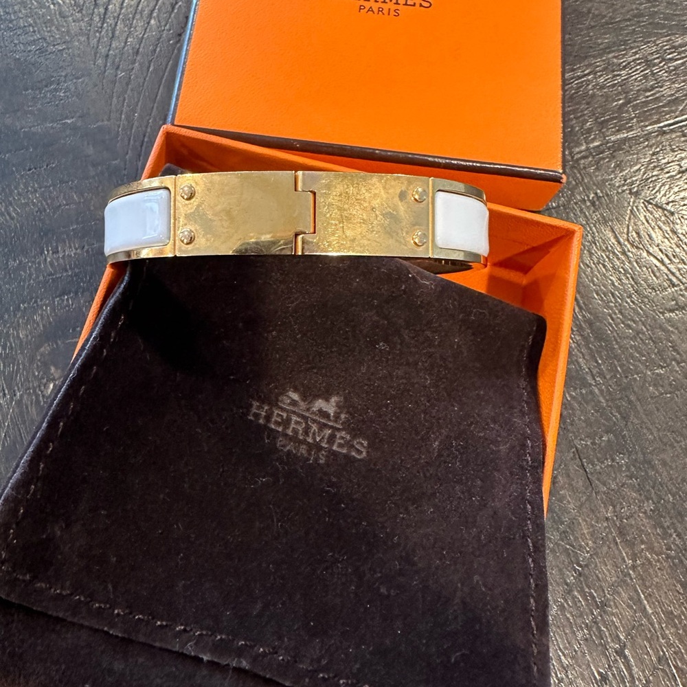 Hermes Gold and White Women's Bracelet